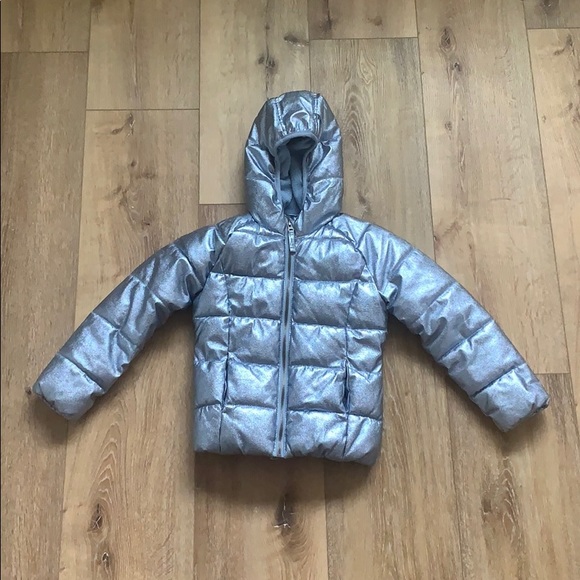 old navy metallic puffer jacket